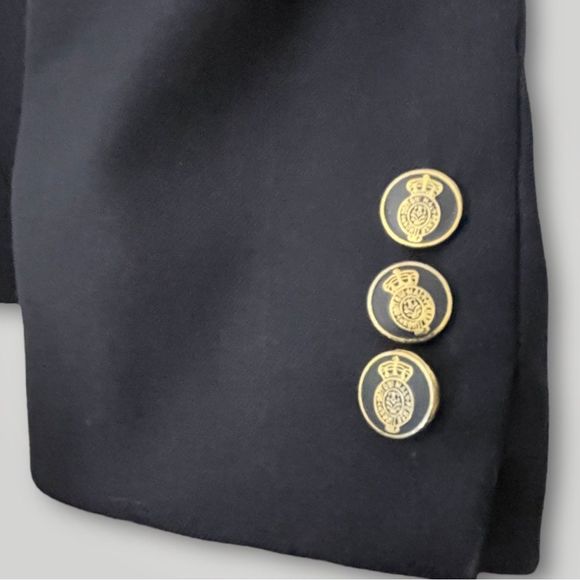 ❤️💗❤️ Vintage Navy Blazer ACTWU-TAVT / Union Made - HONNI•SOIT QUI•MAL•Y•PENSE - Picture 3 of 15